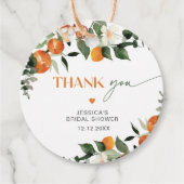 オレンジの葉っぱのシトラス テーマ ウェディング ありがとう フェイバータグ (正面)