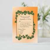 オレンジの葉の秋の食事への返信（レストランへの出欠返信カード） - つる植物が茂る 出欠カード (スタンド正面)