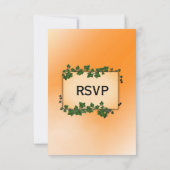 オレンジの葉の秋の食事への返信（レストランへの出欠返信カード） - つる植物が茂る 出欠カード (裏面)