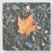 オレンジの葉 ストーンコースター (正面)