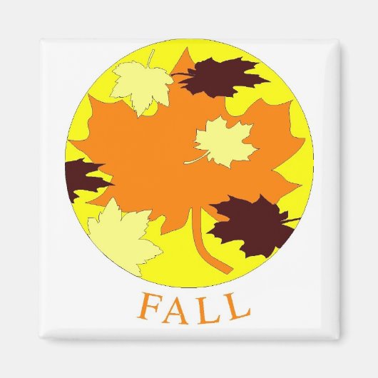 オレンジの葉 マグネット (正面)