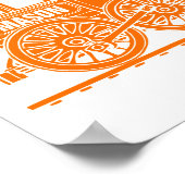 オレンジの蒸気機関車の男の子の部屋のアートをカスタマイズ ポスター (角)