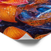 オレンジの蘭の花 ポスター (角)