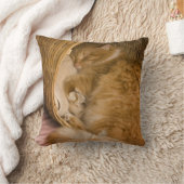 オレンジの虎猫がハンパーで眠っている クッション (ブランケット)