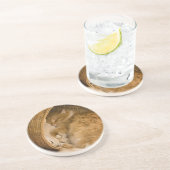 オレンジの虎猫がハンパーで眠っている コースター (側面)