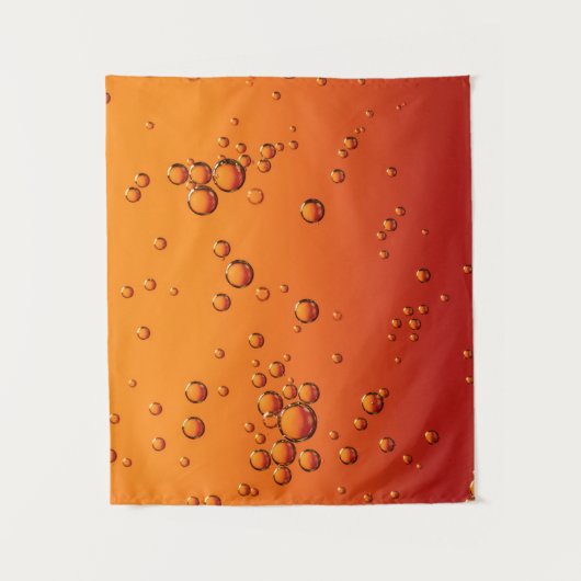 オレンジの表面に水滴 タペストリー (正面)