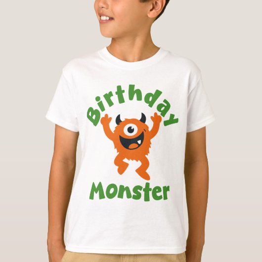 オレンジの誕生日モンスター Tシャツ (正面)