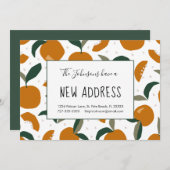 オレンジの豊富な新しいホームアドレス 案内状 (正面/裏面)