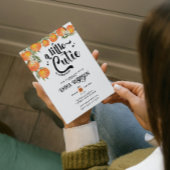 オレンジの赤ちゃんかわいこちゃんのシャワーが少し流れている 招待状