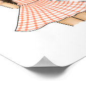 オレンジの車を持ったウサギのいる女の子の保育園 ポスター (角)