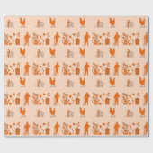 オレンジの農業用装飾パターン ラッピングペーパー (フラット)