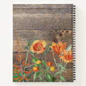 オレンジの野生の花の木のキッチン用品のレシピ ノートブック (裏面)