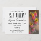 オレンジの金ゴールドフローラ多肉食55th誕生日パーティー 招待状 (正面)