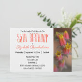 オレンジの金ゴールドフローラ多肉食55th誕生日パーティー 招待状 (スタンド正面)