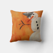 オレンジの雪だるま クッション (裏面)