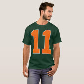 オレンジの面白いスポーツナンバー2 Tシャツ (正面フル)