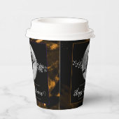 オレンジの魔女シルエットハロウィーン 紙コップ (右)