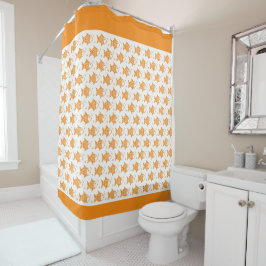 オレンジの魚シャワーカーテン シャワーカーテン