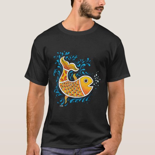 オレンジの魚 Tシャツ (正面)