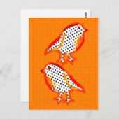 「オレンジの鳥」デジタルペイント ポストカード (正面/裏面)