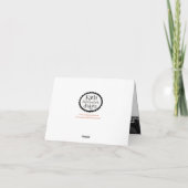 オレンジの鳩のハチドリのサンキューカード サンキューカード (裏面)