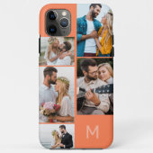 オレンジの5枚フォトコラージュ モノグラム入り Case-Mate iPhoneケース (裏面)
