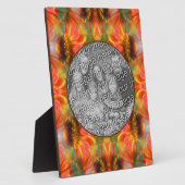 オレンジの《植物》百日草フラワーオリジナルの写真を作成 フォトプラーク (側面)