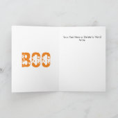 オレンジのBoo ハロウィン スプーキースカルパターン カード (内部)