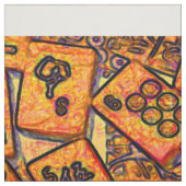 オレンジのMah Jonggのタイル ファブリック (見本)