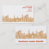 オレンジのNYC 名刺 (正面/裏面)