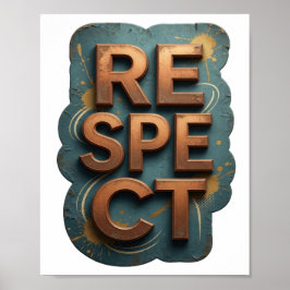 オレンジのRESPECTプリント ポスター