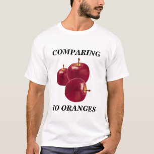 オレンジのTシャツとりんごを比較すること Tシャツ