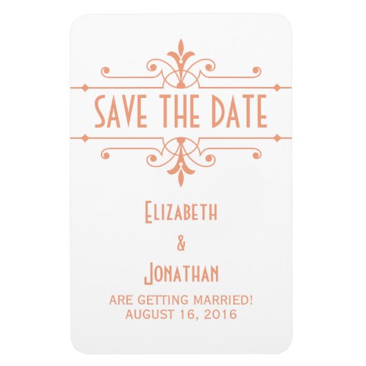 オレンジのv2飾ファンシーり付け日付磁石を保存 マグネット (縦)