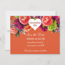 オレンジはっきりしたとピンクのバラ セーブザデート