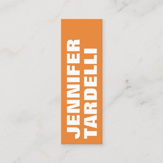 オレンジはっきりしたミニマルモダンプロフェッショナル スキニー名刺 (正面)