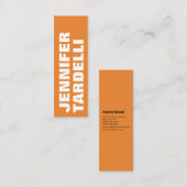 オレンジはっきりしたミニマルモダンプロフェッショナル スキニー名刺 (正面/裏面)