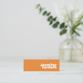 オレンジはっきりしたミニマルモダンプロフェッショナル スキニー名刺 (スタンド正面)