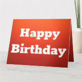 オレンジはっきりした色のハッピーバースデーカードのパーソナライズ文字 カード (正面)
