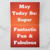 オレンジはっきりした色のハッピーバースデーカードのパーソナライズ文字 カード (内部)