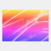 オレンジはっきりした色のモダン線が縞模様 ラッピングペーパーシート (正面)