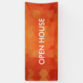 オレンジはっきりした色の幾何学的パターン 横断幕 (縦)