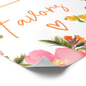 オレンジはっきりした色の花の台本はブライダルシャワーを好む ポスター (角)