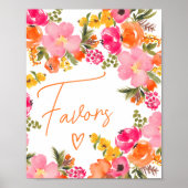 オレンジはっきりした色の花の台本はブライダルシャワーを好む ポスター (正面)