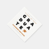 オレンジはっきりした色の院号燃え スタンダードカクテルナプキン (角)