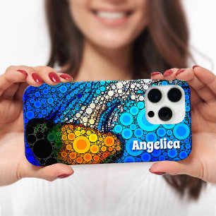 オレンジはっきりした色クラゲ青海名前をカスタムする iPhone 16 PRO MAXケース