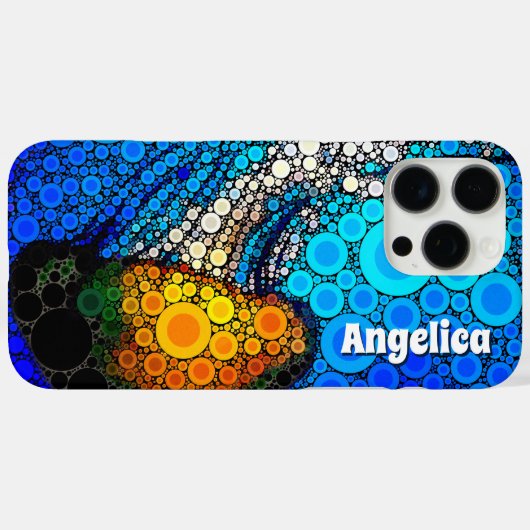 オレンジはっきりした色クラゲ青海名前をカスタムする Case-Mate iPhoneケース (裏面 (横))