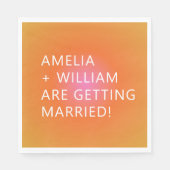 オレンジはっきりした色ピンク色グラデユニークィティ結婚ング スタンダードランチョンナプキン (正面)