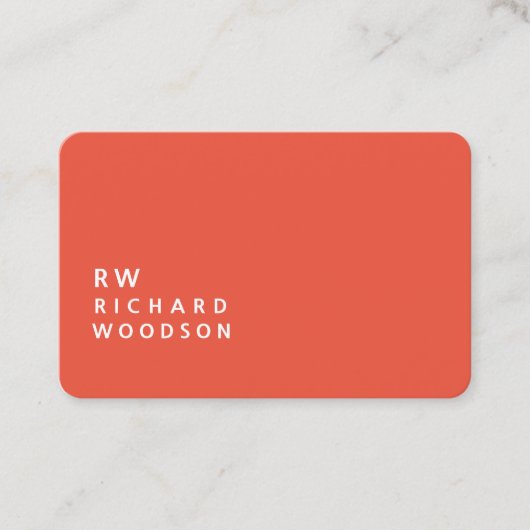 オレンジはっきりした赤(EntreprenNameイニシャル付き)    名刺 (正面)