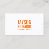 オレンジはっきりした/ホワイトパーソナルトレーナー名刺 名刺 (正面)