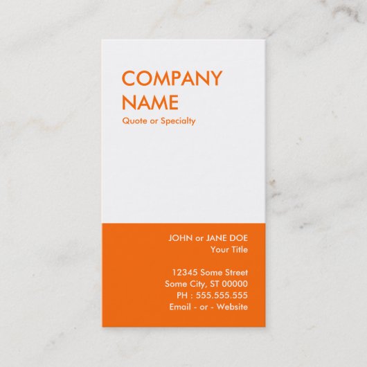 オレンジはっきりした 名刺 (正面)